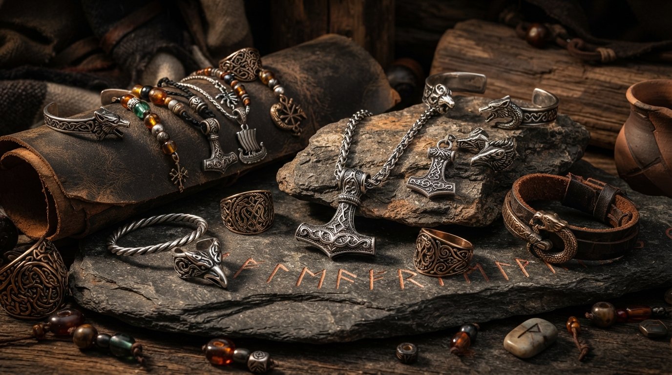 Hero Vikingų kepurė su snapeliu Valknut, balta
